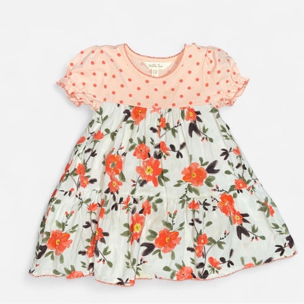 Matilda Jane Coral Polka Dot and Floral Dress